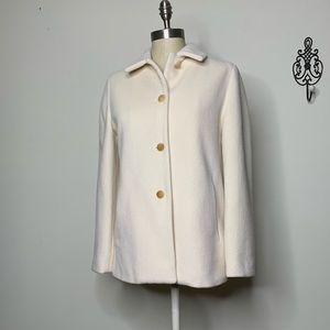 Soft Camel Hair Winter White Coat by Mine Sz M